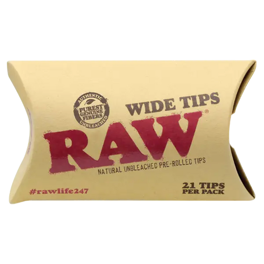 Raw Pre-rolled Wide Tips - 21 Piece Box