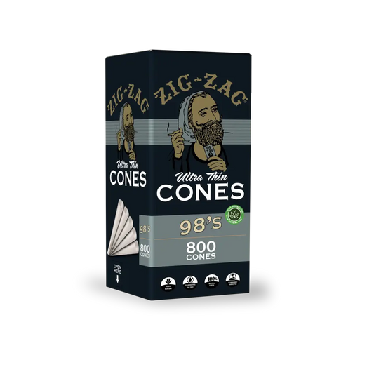 Zig Zag 98’s Ultra-thin Bulk Cones - (800 Cone Carton)
