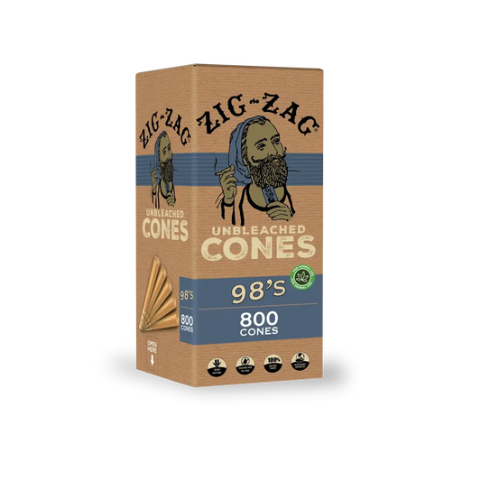 Zig Zag 98’s Unbleached Bulk Cones - (800 Cone Carton)