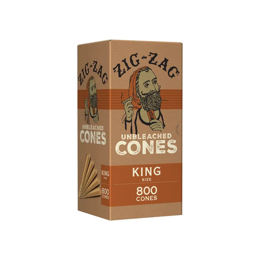 Zig Zag King Size Bulk Unbleached Cones - (800 Cone Carton)
