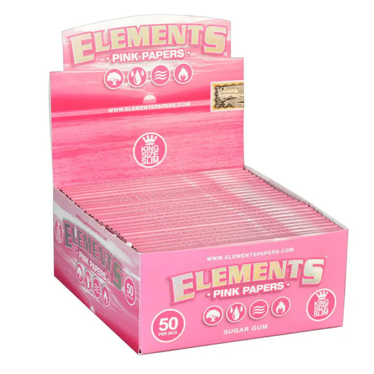 Elements Pink King Size Rice Rolling Papers - Full Box