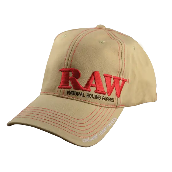 Raw Authentic Poker Hat Tan Curved Bill Adjustable - Hats