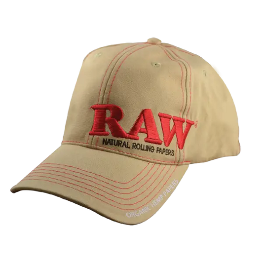 Raw Authentic Poker Hat Tan Curved Bill Adjustable - Hats