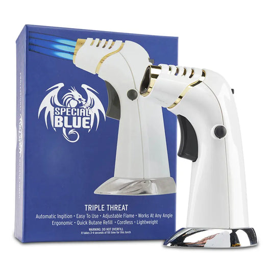 Special Blue Triple Threat Torch - White