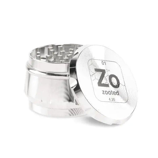 Zooted Premium 4 Piece Grinder 63mm - Silver - Grinders