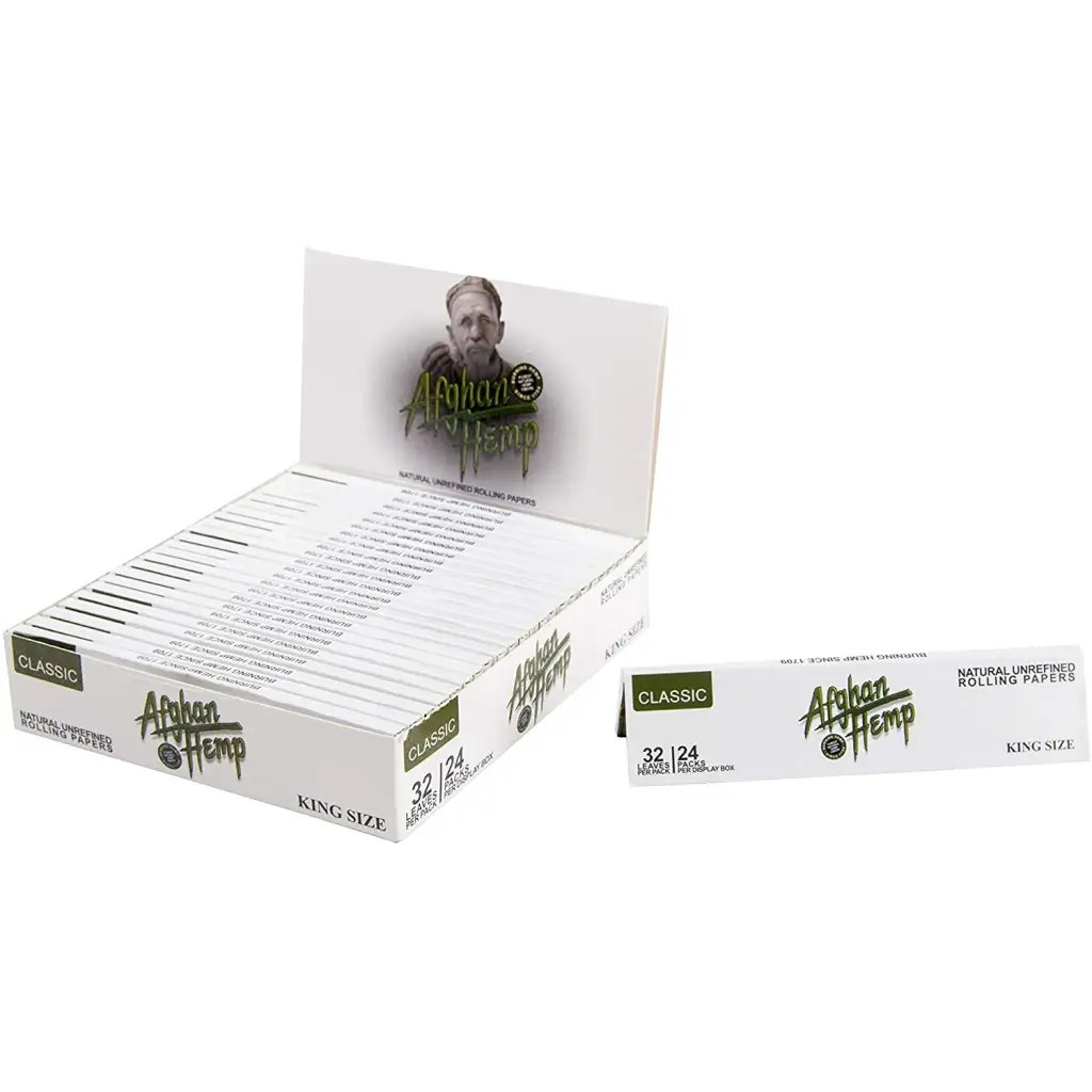 Afghan Hemp King Size Natural Rolling Paper - (24 Count Per