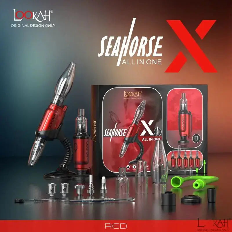 Lookah Seahorse x Wax Kit - Red - Portable Vaporizer