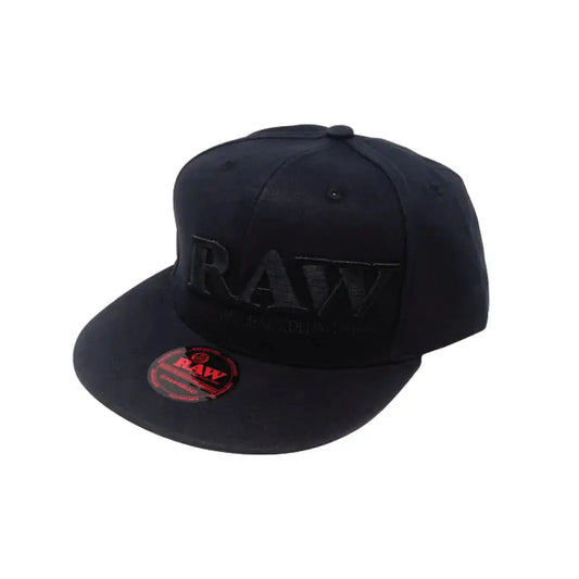 Raw Authentic Poker Hat Black On Flat Brim Flex Fit - Hats